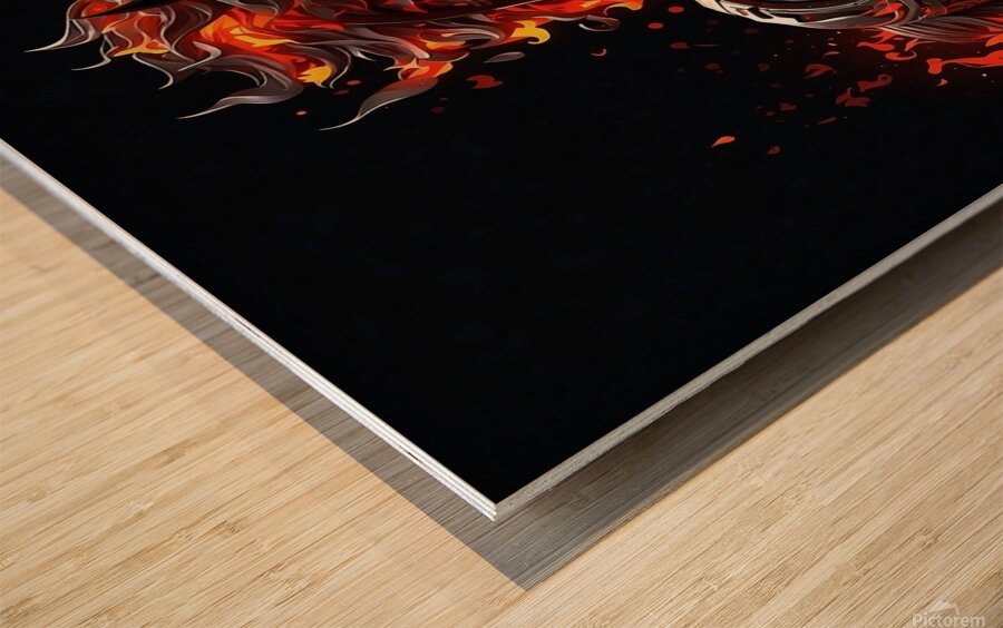 horse in fire  Wood print