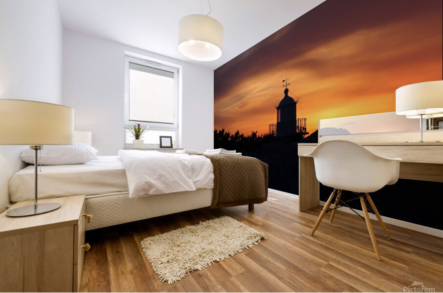 Lighthouse sunset Mural print