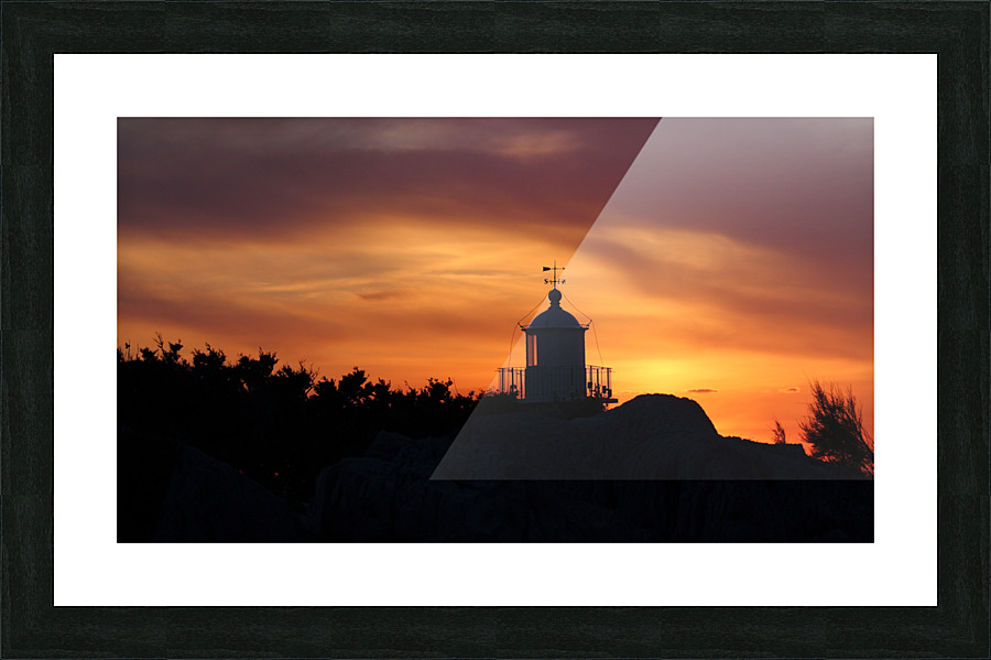 Lighthouse sunset Picture Frame print