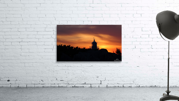 Lighthouse sunset Wall Preview