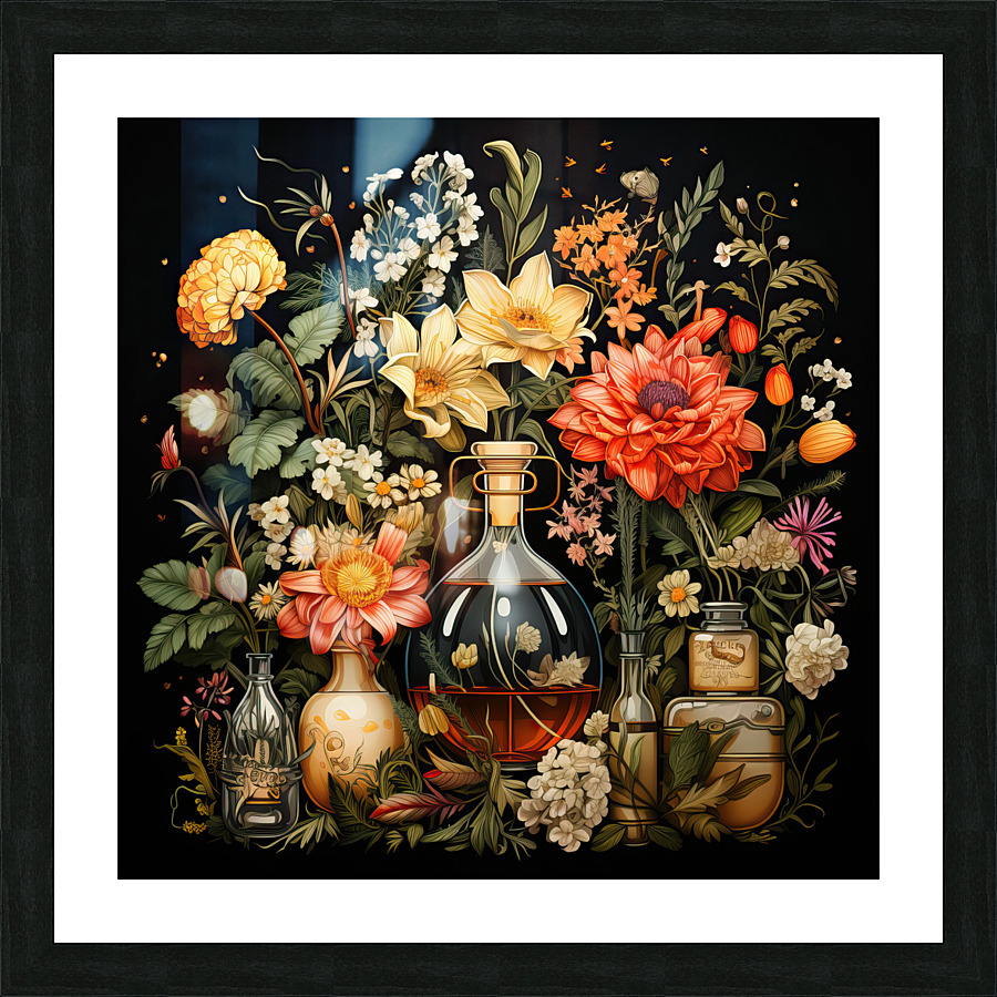 Apothecary Lab Flowers Picture Frame Printing