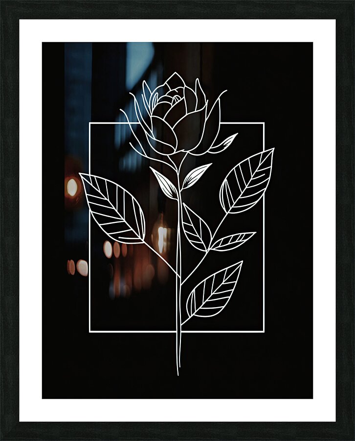 Black Rose Picture Frame Printing