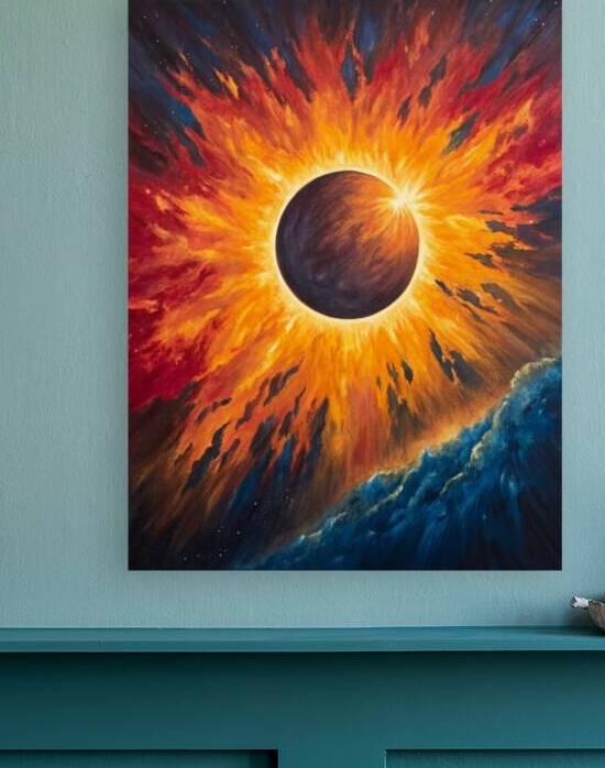 Abstract Solar Eclipse Explosion – Cosmic Wall Art 1 by Artivax