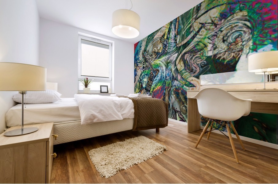 mottled multicolored abstract composition Mural print