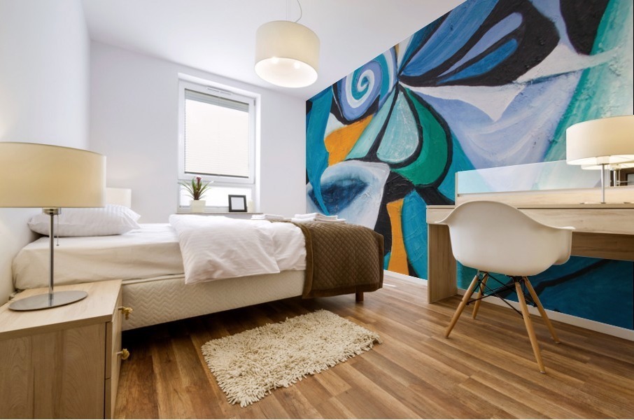 blue mood abstract Mural print