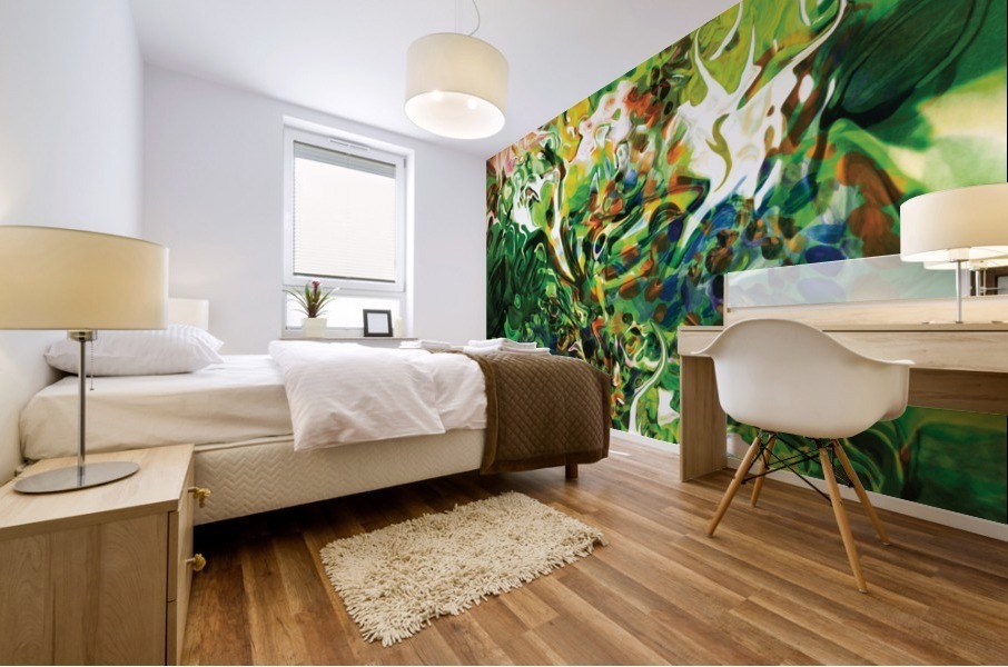 green fluid abstract Mural print