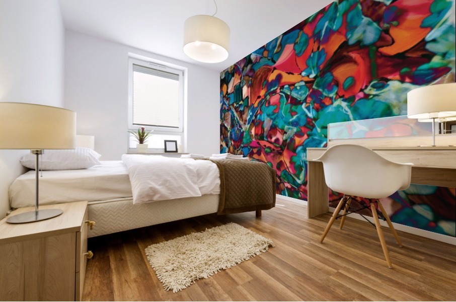 multiform colored abstract shapes Mural print