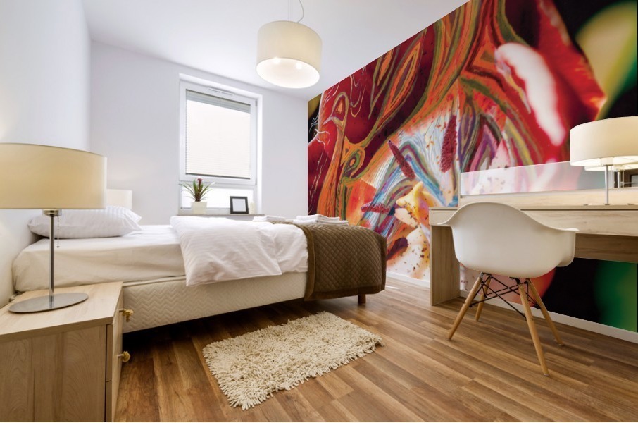 red tones abstract Mural print