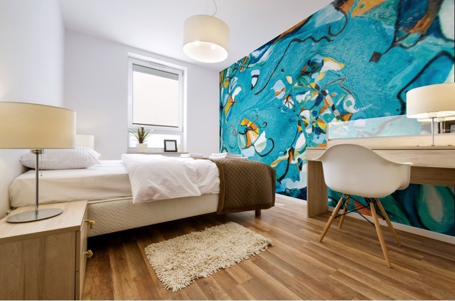 abstract colored shapes Mural print