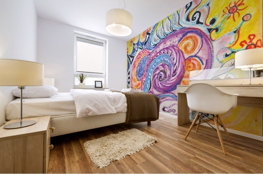 roundish abstract shapes Mural print