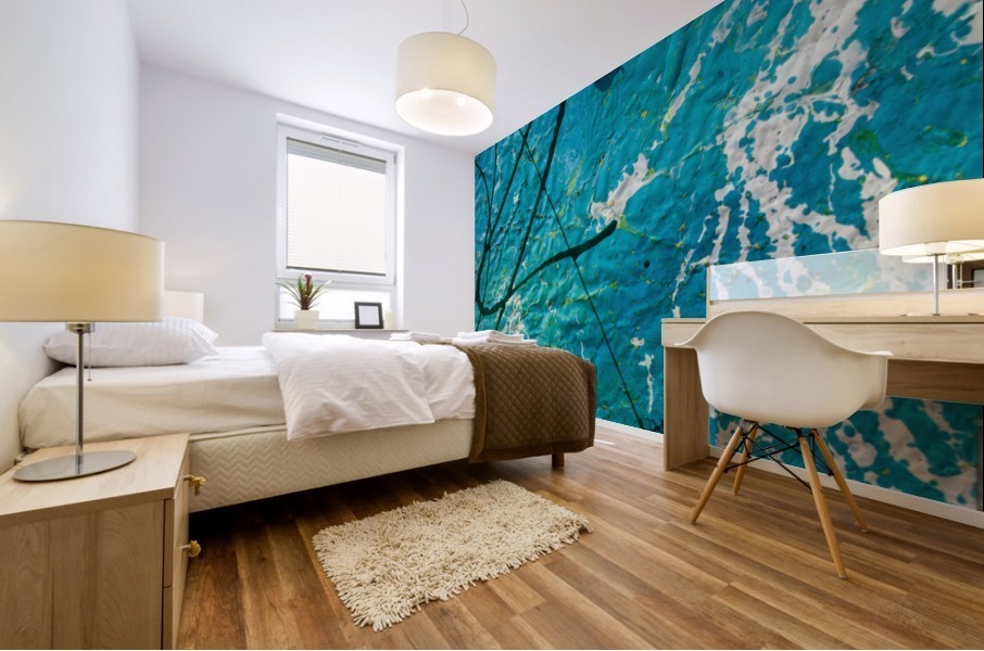 lines ledges  blue space Mural print