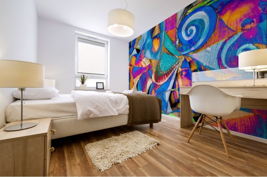 bright colors abstract shapes Mural print