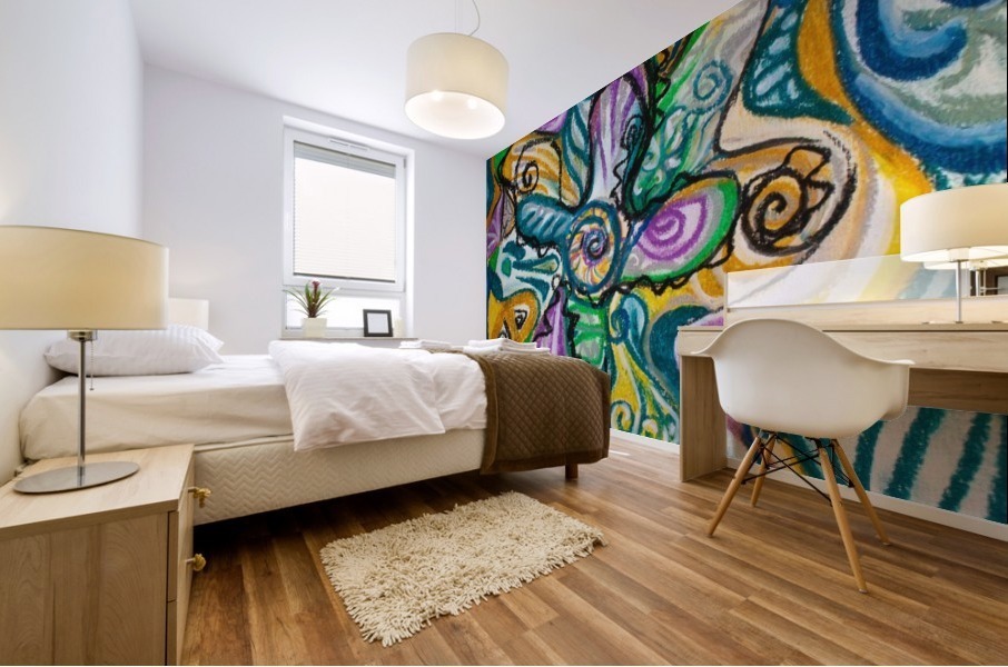 multicolored abstract composition Mural print