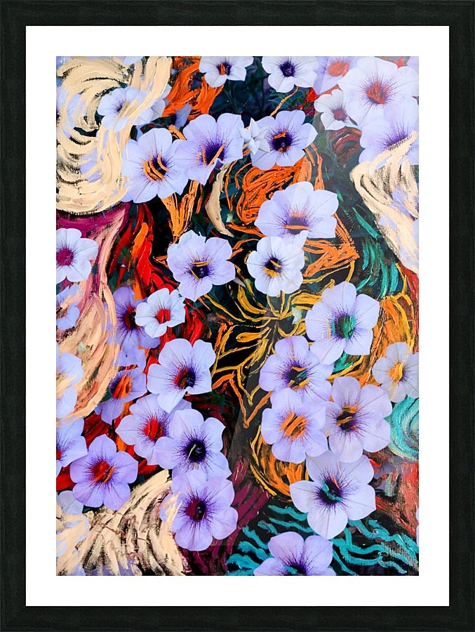 floating ethereal flowers Picture Frame print