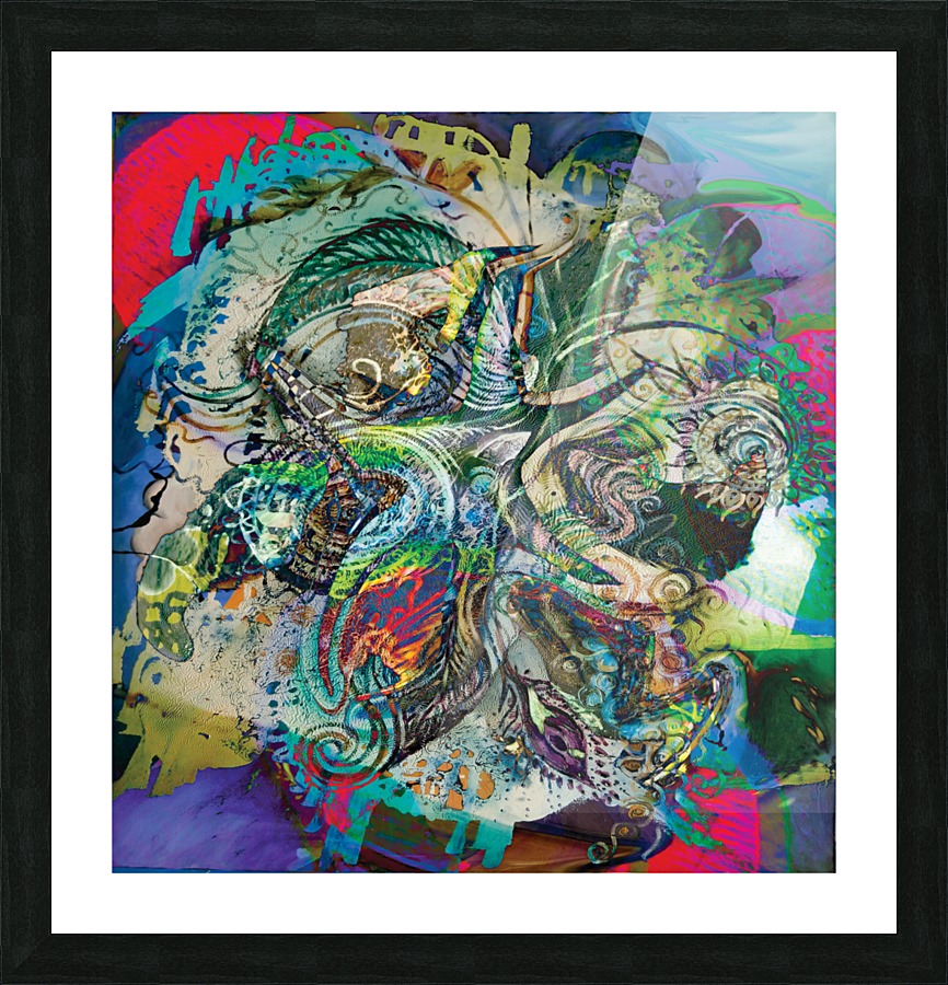 mottled multicolored abstract composition Picture Frame print