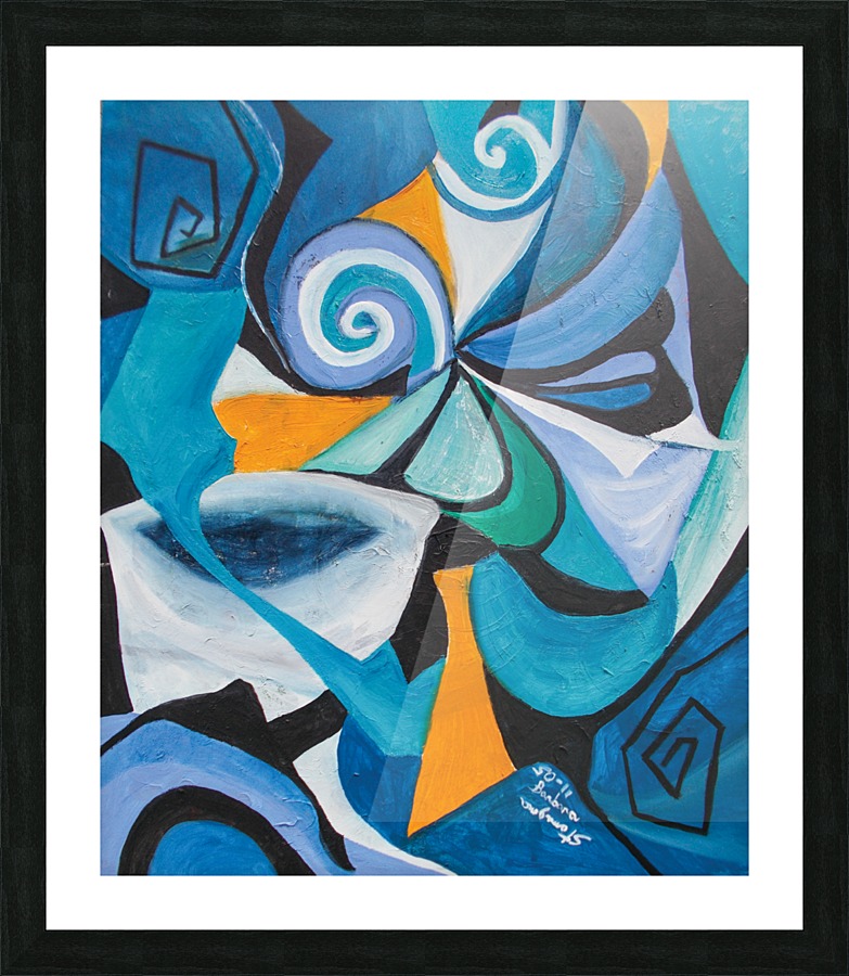blue mood abstract Picture Frame print