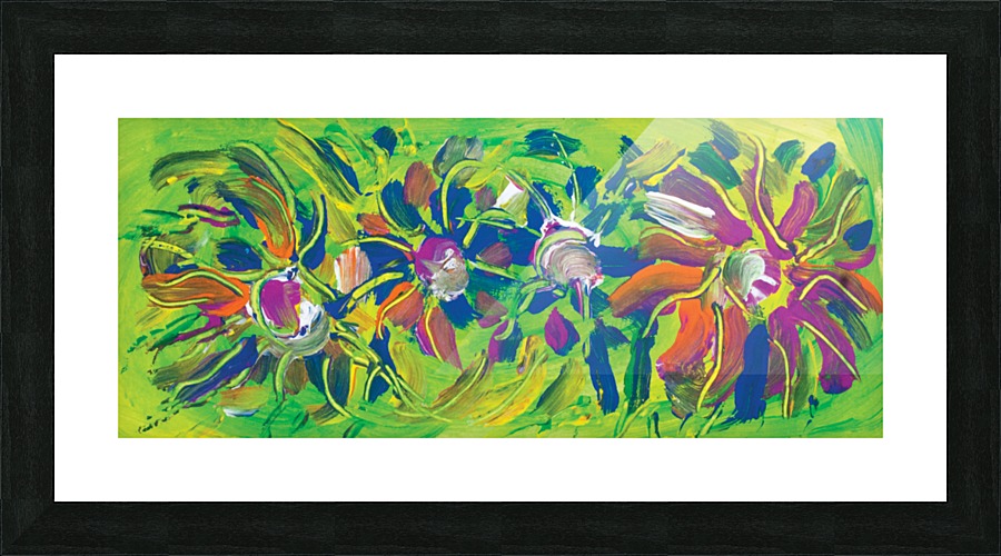 abstract multicolored flowers Picture Frame print