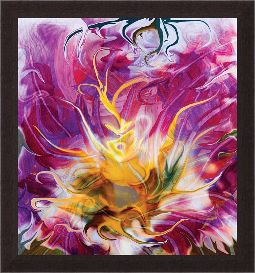 yellow fluid flower Picture Frame print