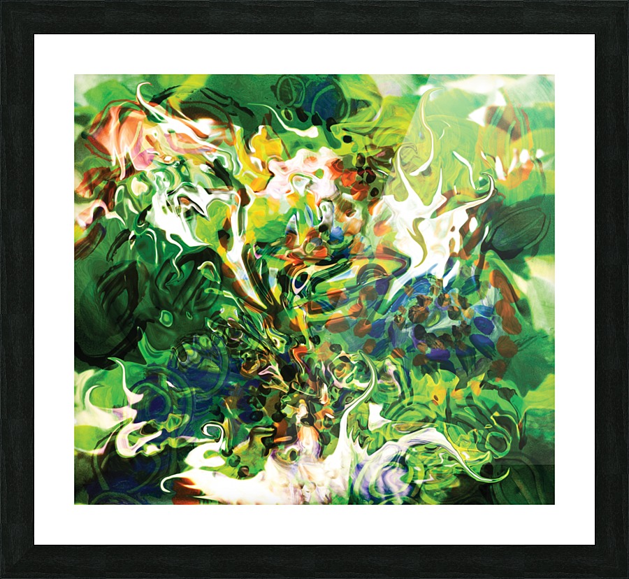 green fluid abstract Picture Frame print