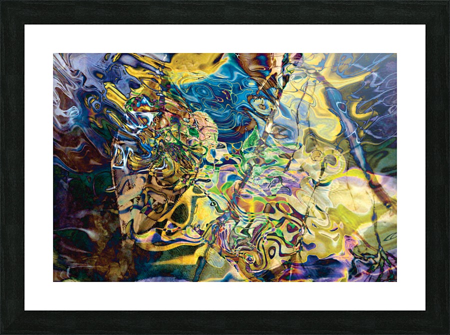 blue yellow objects Picture Frame print