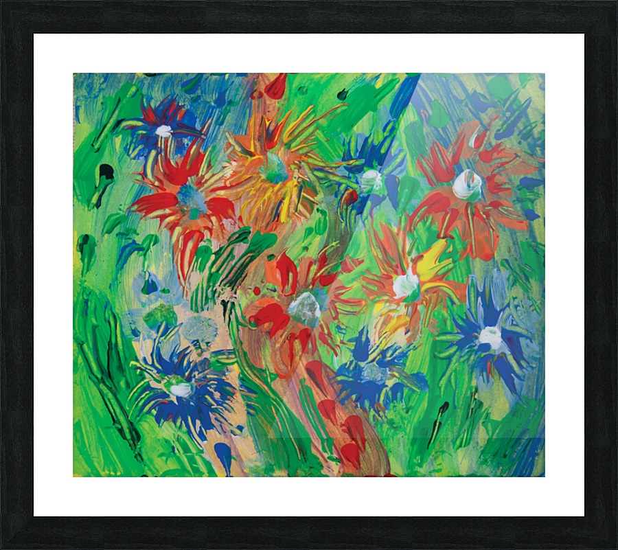multicolored flowers impression Picture Frame print