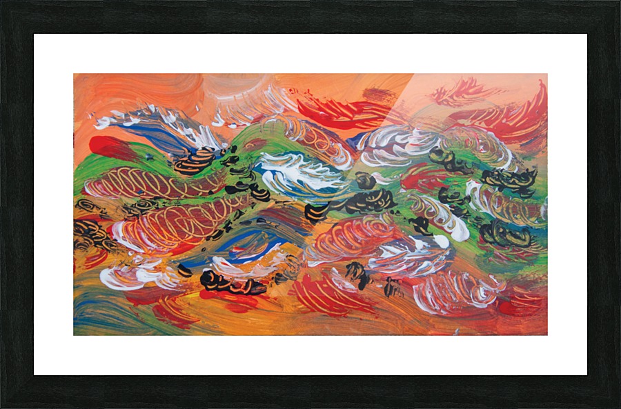 floating abstract feathers Picture Frame print