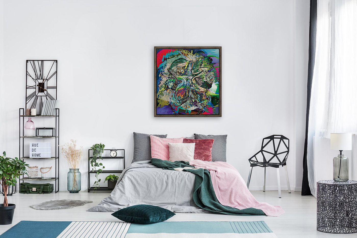 mottled multicolored abstract composition Reproduction