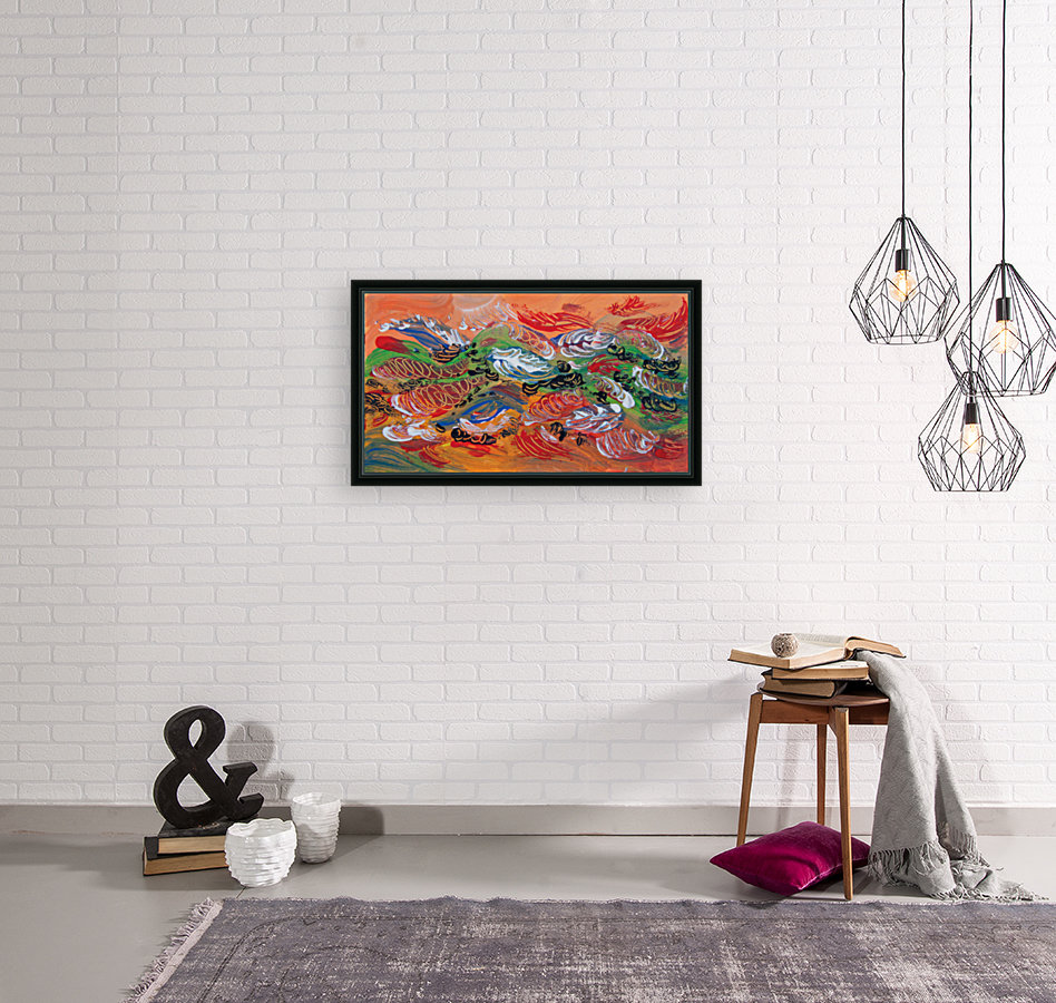 floating abstract feathers Reproduction
