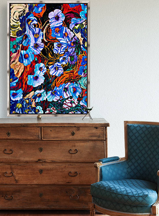 floral mottled indigo by BBS Art
