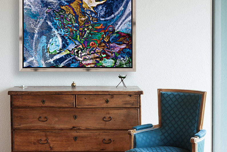 dominant blue object abstraction art by BBS Art