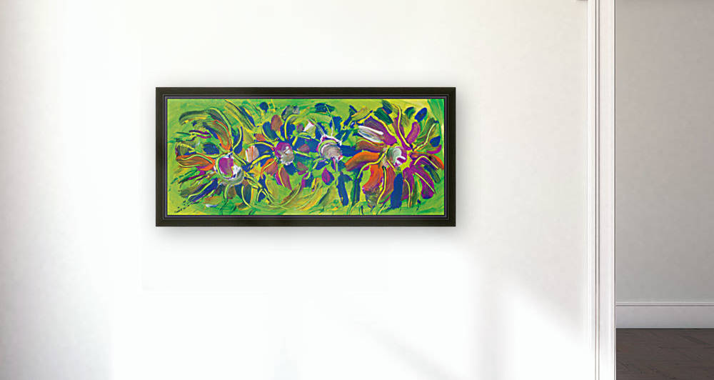 abstract multicolored flowers by BBS Art