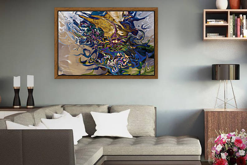 white and blue abstractions by BBS Art