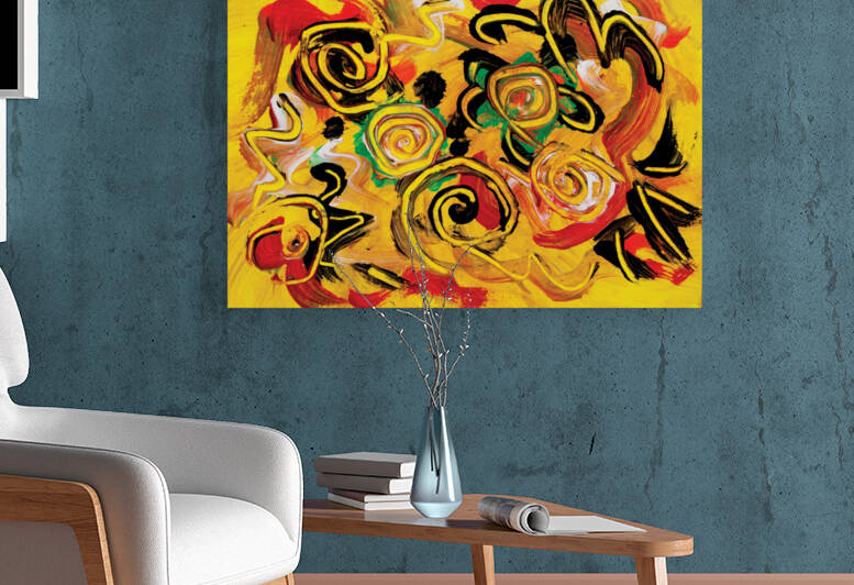 abstract yellow swirls by BBS Art