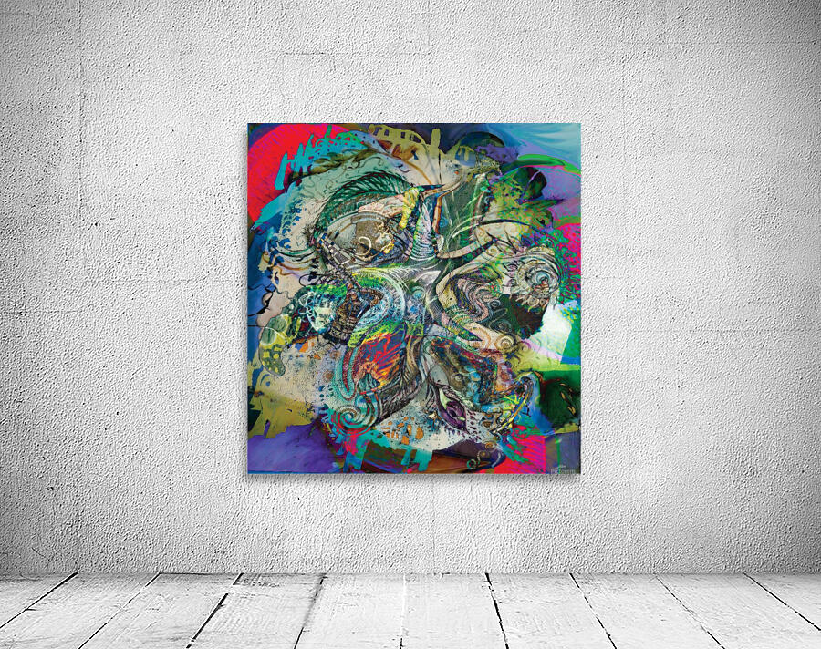 mottled multicolored abstract composition Wall Preview