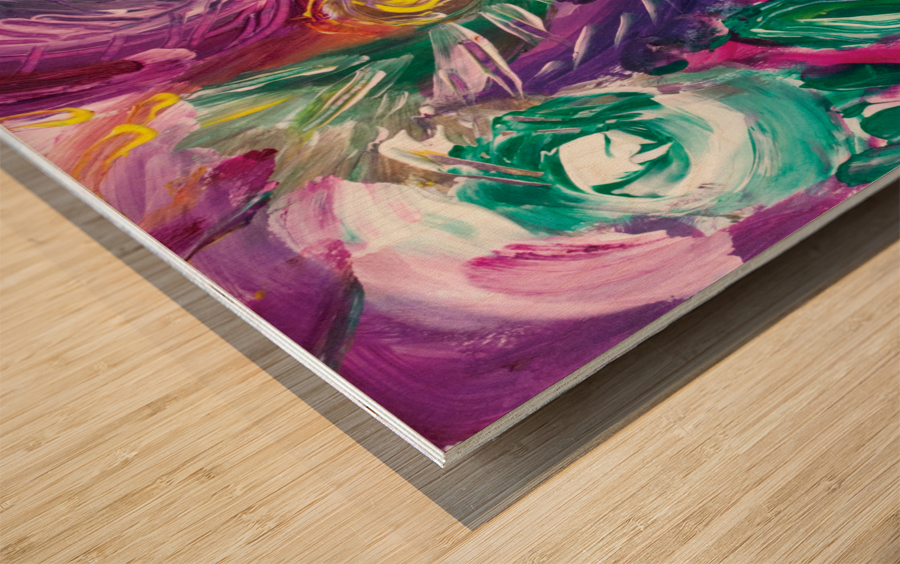 purple tones abstract Wood print