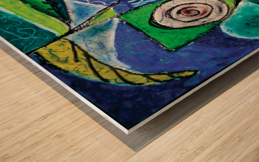 abstract leaf shapes Wood print