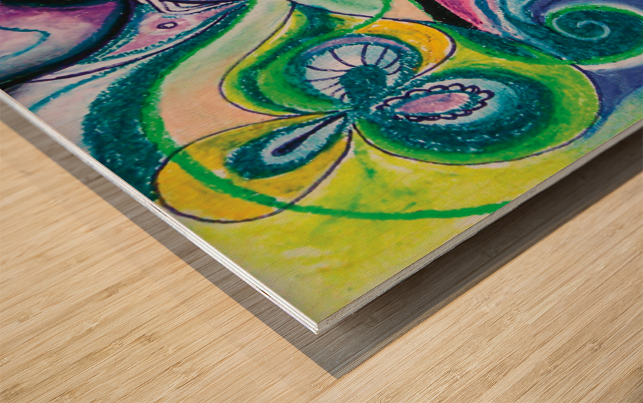 blue green tones Wood print