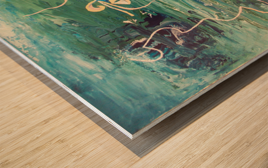 water surface abstraction Wood print