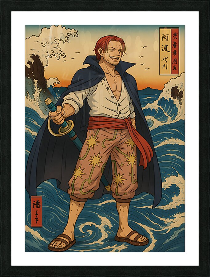 One Piece Shanks Picture Frame print