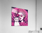 j aime   chat   le rose Acrylic Print