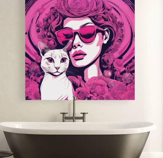 j aime   chat   le rose Reproduction