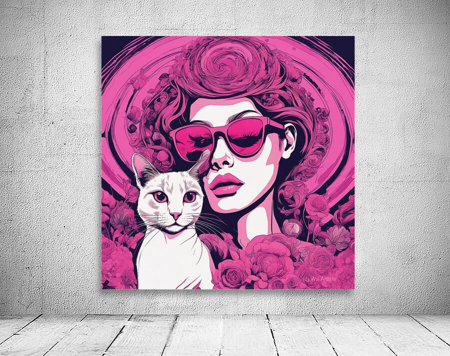 j aime   chat   le rose Wall Preview