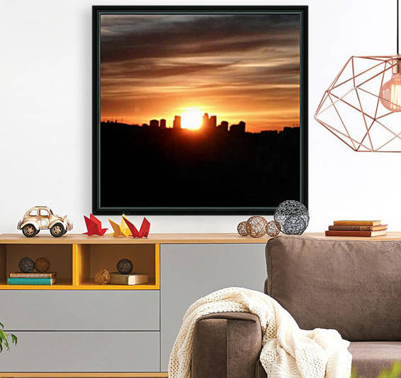 Sunset over the city  Reproduction