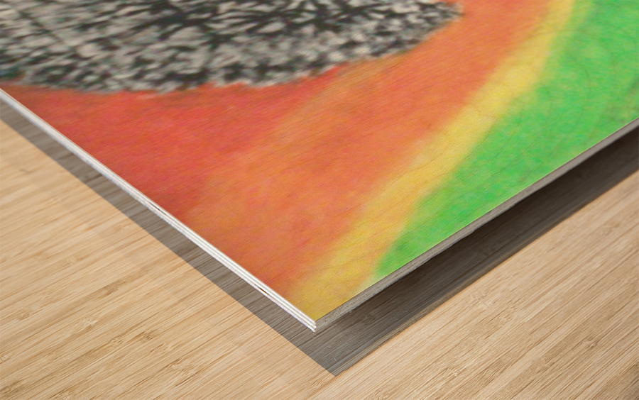 Shadowed tree Wood print