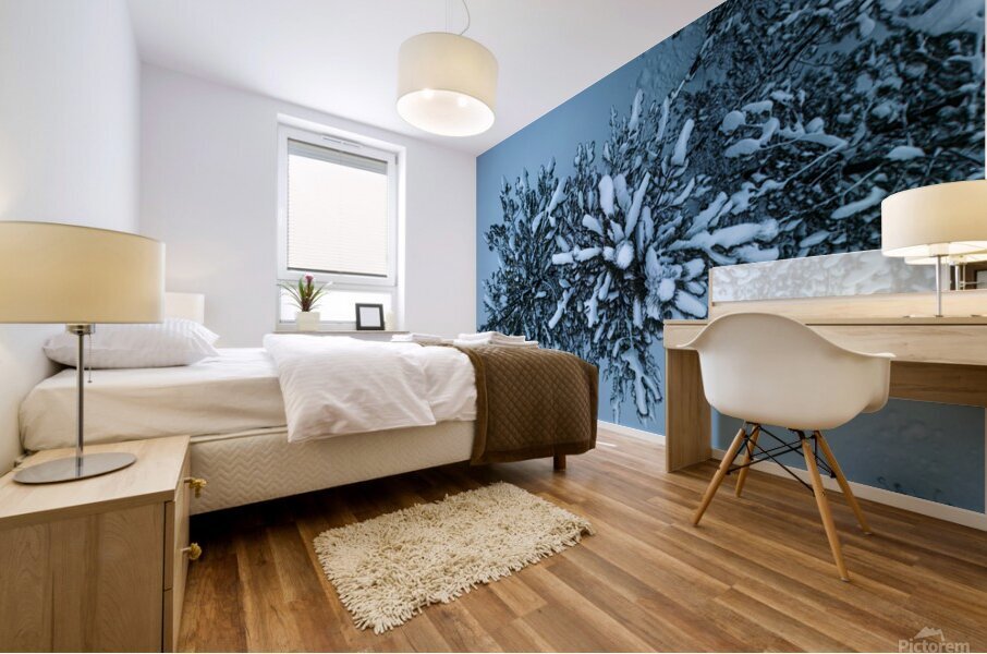 tree snow Mural print