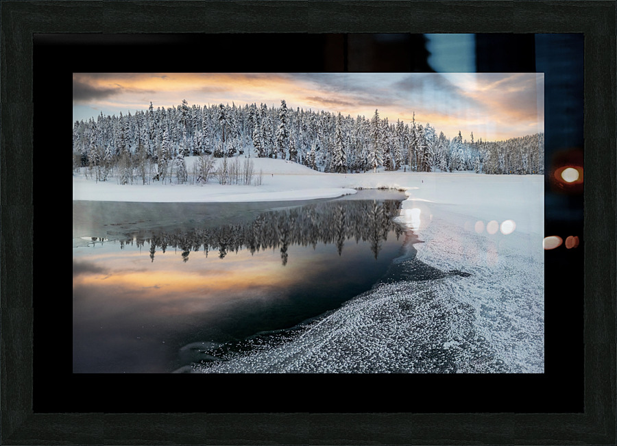 pond on fire  Picture Frame print