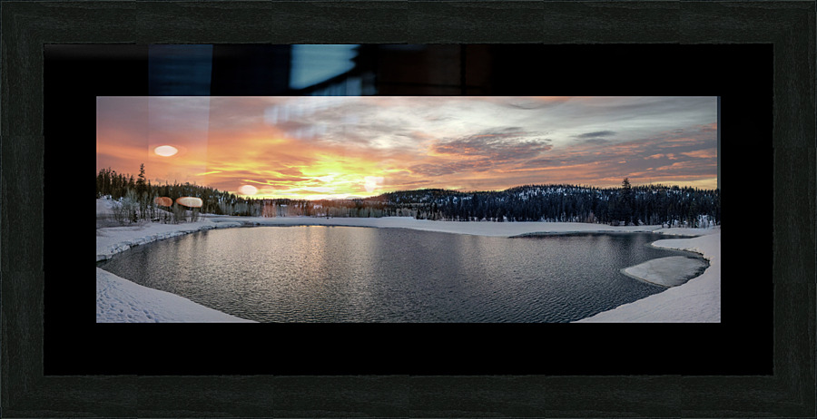 fire sunset dc pond Picture Frame print