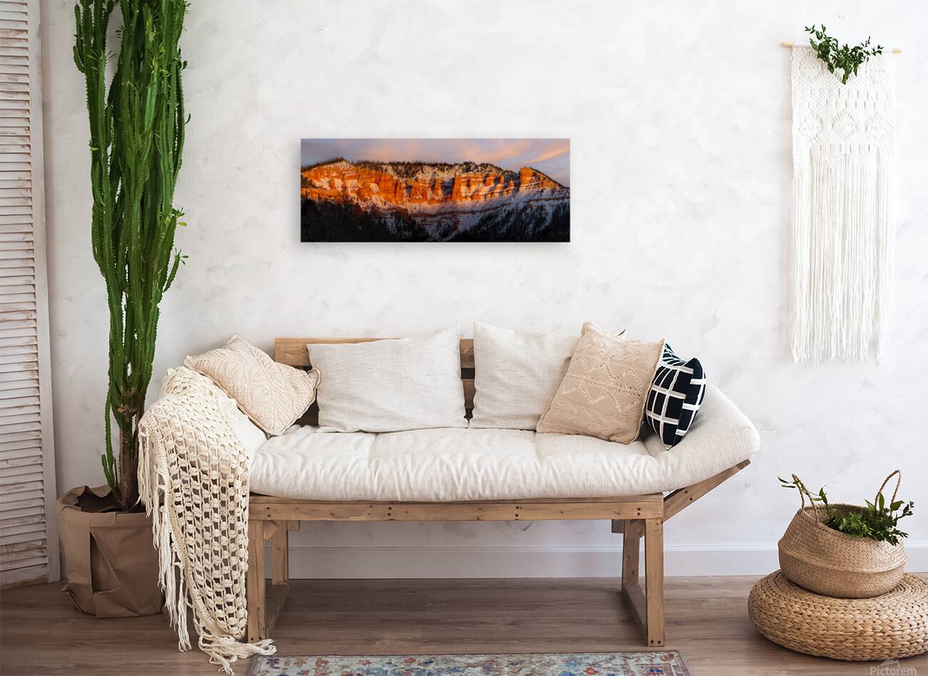 mountain sunset glow Reproduction