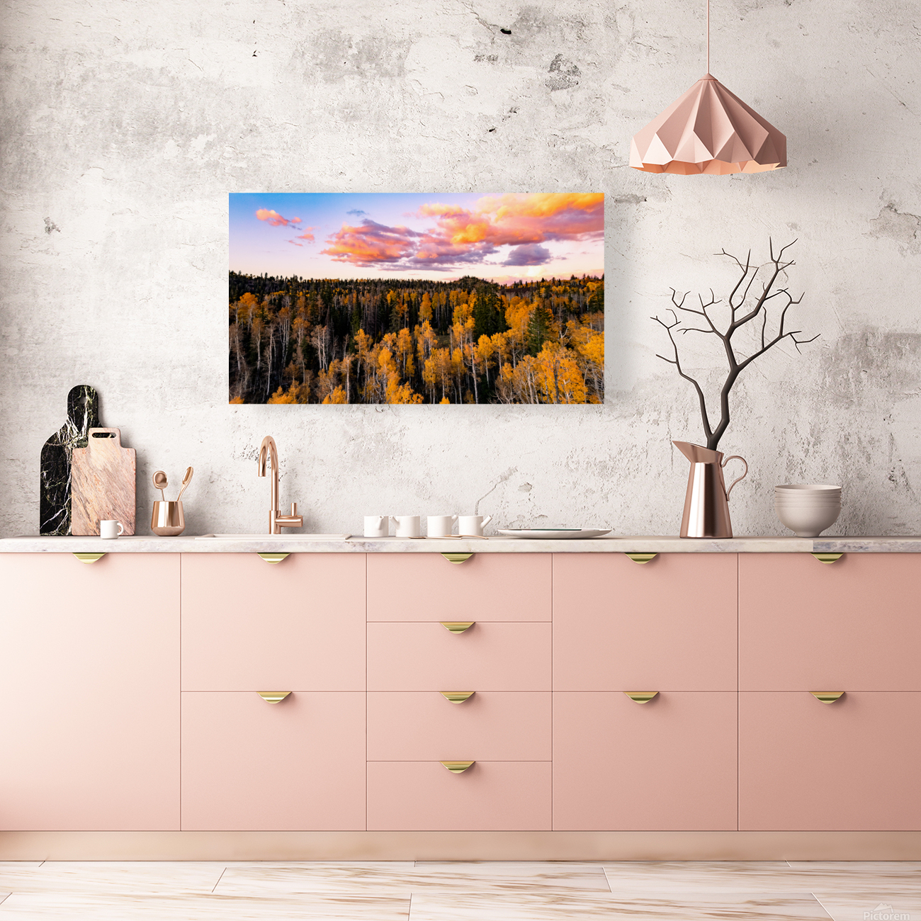 tree tops in fall Reproduction