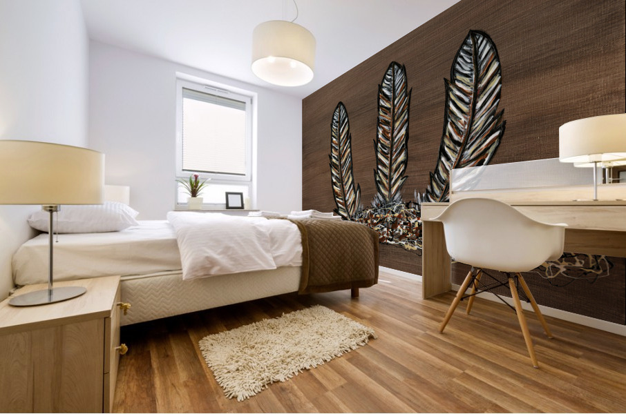 Three Feathers Mural print